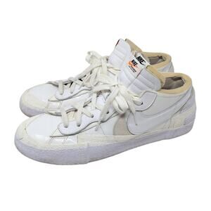 Nike Blazer Low sacai White Grey Mens Size 15 US Leather Sneakers Used